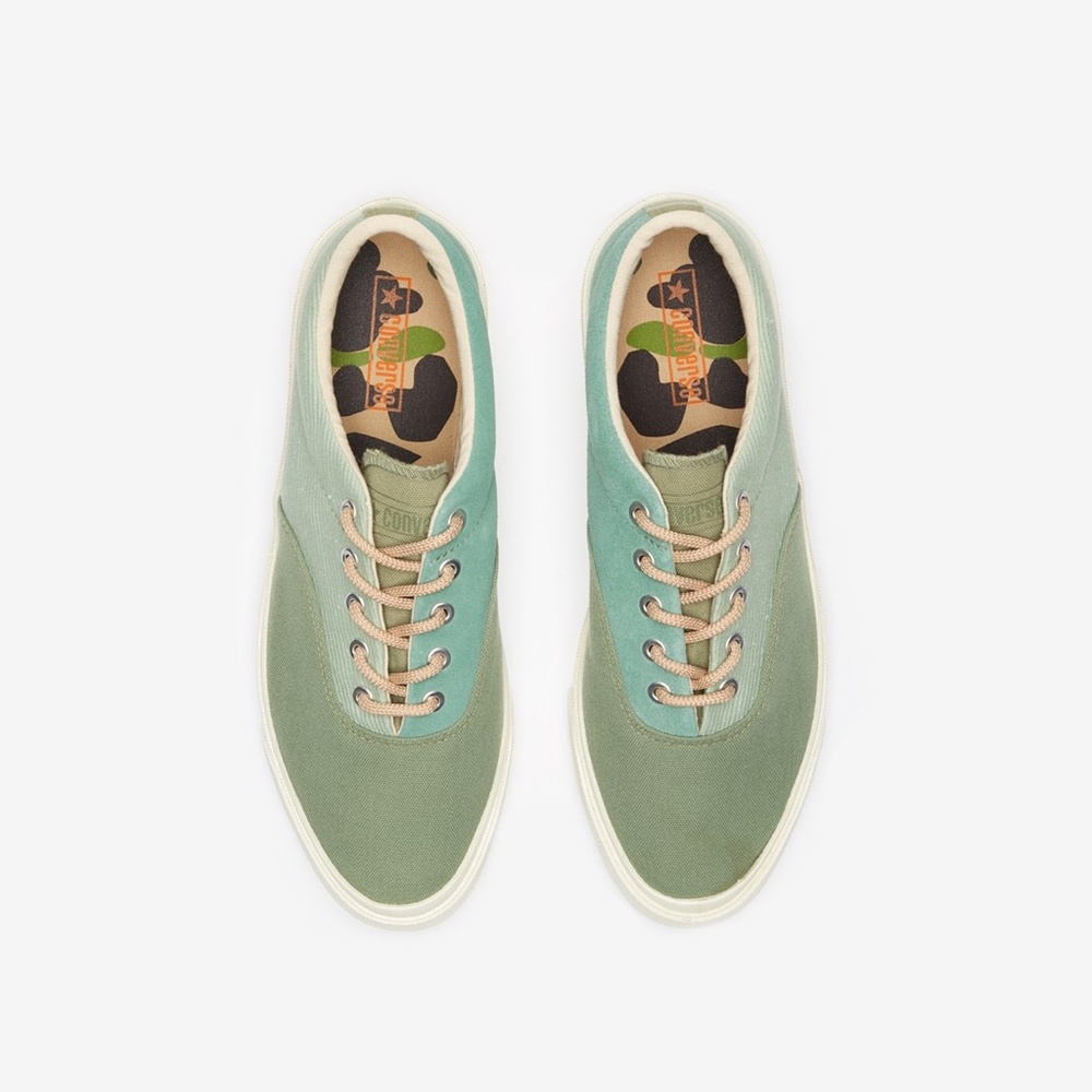 NEW NWOT Converse Unisex Jungle Cloth Skidgrip Low Top. Green. Men 10 Women 11.5 - Picture 3 of 11